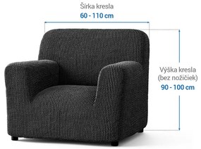 Bielastické poťahy COSTINA antracit kreslo (š. 60 - 110 cm)