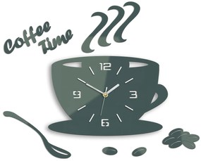 Nástenné hodiny Coffee šedé