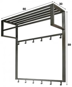 Vešiak 55-73 Industrial 6 Hooks  - Komfort-nábytok
