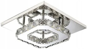 Toolight - Krištáľová hranatá stropná lampa Glamour 8W neutrálna farba APP406-C, chrómová, OSW-65004