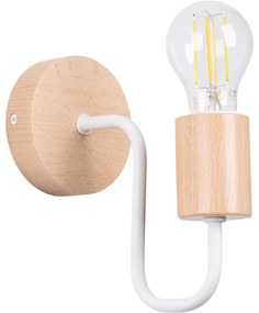 Sollux SL.1664 - Nástenná lampa TIMBO 1xE27/15W/230V biela/béžová/buk