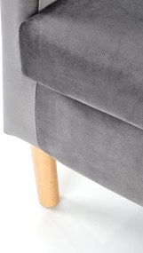 Kreslo ALESSIO - čalúnené - popolavé/prírodné