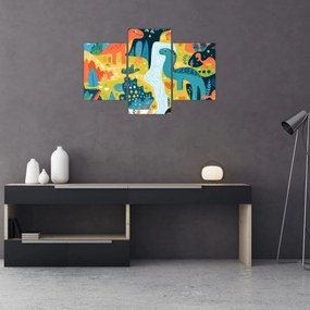 Obraz - Veselí dinosaury (90x60 cm)