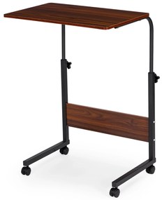Stôl na notebook s kolieskami k pohovke/kreslu - tmavohnedý, ModernHome