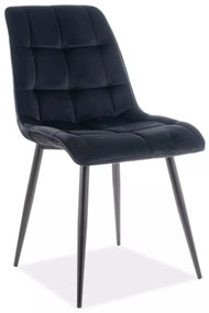 Stolička Chic Velvet čierna – čierne nohy