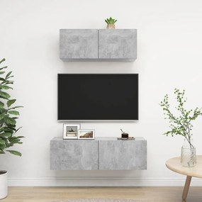 2-dielna súprava TV skriniek betónovo-sivá drevotrieska