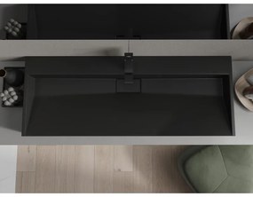 Mexen Ava, umývadlo na dosku z konglomerátu 1/O 120 x 46 cm, čierna matná, 23011271