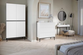 Komoda Nicole 100 cm - biely mat / čierna