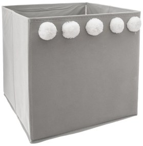 Úložný box Pompoms, 29x29x29 cm, sivá