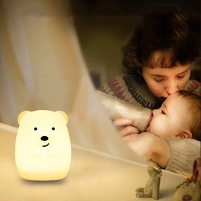 Dětská stolní LED lampa Bear bílá