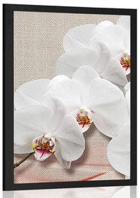 Plagát biela orchidea na plátne - 60x90 white