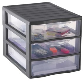 SUNDIS Úložný box s 3 zásuvkami, antracit, OFFICEMIX A4