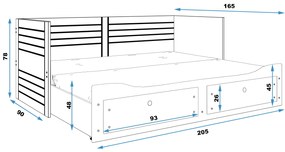 Rozkladacia posteľ HERMES 2 200x80 biela