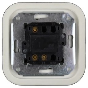 Elhard Keramický štvorcový otočný vypínač č.6/č.1, čierny - kompletný KV5406B