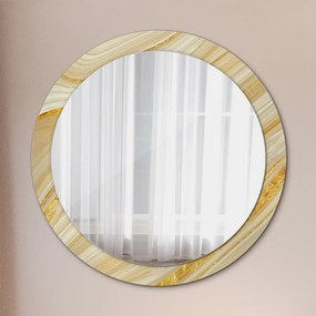 Okrúhle ozdobné zrkadlo Zlatý abstrakt fi 90 cm