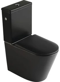WC kombi Jungborn FLORIEL ONE 64 bez splachovacieho kruhu vč. WC dosky SWN321 (MATT BLACK)