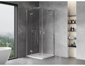 Mexen Mist-H Duo, 2-krídlový výklopný sprchový kút 120 x 120 cm, číre sklo, chrómový profil, 8A5-120L-120P-01-00