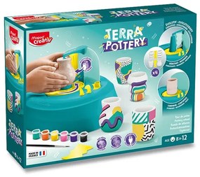 Súprava Maped Creativ Terra Pottery - hrnčiarsky kruh s hlinou a príslušenstvom