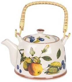 Porcelánová kanvička s ovocím a so sitkom - 18*14*12 cm / 800 ml
