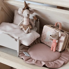 Mini podložka s volánom broskyňová