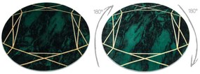 Koberec EMERALD exkluzívny 1022 kruh - glamour, marmur, geometrický zelený/zlatý
