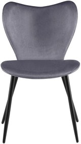 Jedálenská stolička Maika zamat - tmavosivá