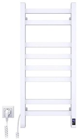 Kúpeľňový rebríkový radiátor s termostatom AVANGARD 251W/230V 80,6 cm IP44 biely ľavý