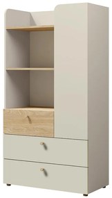 Regál Yuki 6 Sivá Béžová/Olejovaný Dub