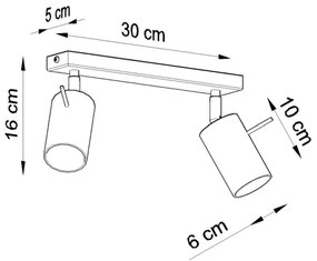 Sollux SL.0450 - Stropné bodové svietidlo RING 2xGU10/10W/230V