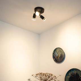 Priemyselné bodové svetlo čierne otočné okrúhle 3-svetlo - Jeany