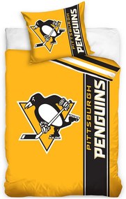 Mikroplyšové posteľné obliečky NHL Pittsburgh Penguins - 70 x 90 cm + 140 x 200 cm