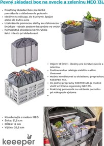 Keeeper Pevný skladací box na ovocie a zeleninu NEO , 13L, 31,5 x 15 x 26,5 cm