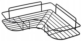 Rohová kúpeľňová polička bez vŕtania NEO, čierna