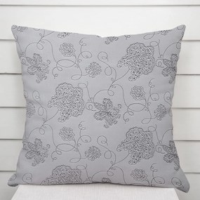 Biante Dekoračná obliečka na vankúš TF-083 Kvetované ornamenty na sivom 50 x 60 cm