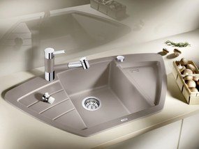 Blanco Zia 9 E, silgranitový drez 930x510x180 mm, 1-komorový, biela soft, BLA-527212
