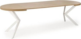 Rozkladací jedálenský stôl 100-250 cm Pepeera (biela + zlatá) (pre 6 8 osôb). Vlastná spoľahlivá doprava až k Vám domov. 1049334