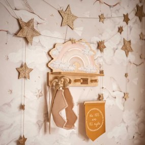 Polička do detskej izby dúha ružová