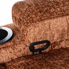 JAKS Masážne kreslo hnedý mikroplyš Box