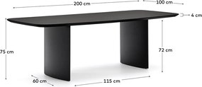 Jedálenský stôl v dekore orecha 100x200 cm Litto – Kave Home