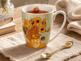 Porcelánový hrnček s lyžičkou Van Gogh Sunflowers 360 ml
