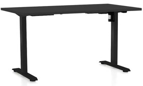 Výškovo nastaviteľný stôl OfficeTech A, 140 x 80 cm, čierna podnož, čierna