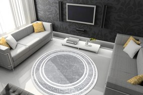 Okrúhly koberec GLOSS moderný 2813 27 štýlový, rám, Grécky sivá Veľkosť: kruh 120 cm