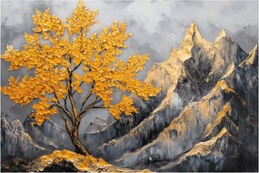 Obraz – Zlatý strom v horách (90x60 cm)