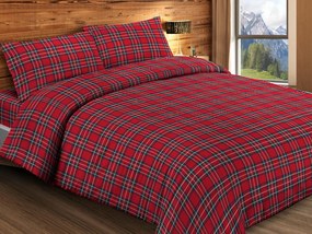 Gipetex Natural Dream Talianská obliečka 100% bavlna Kilt Red - 140x200 / 70x90 cm