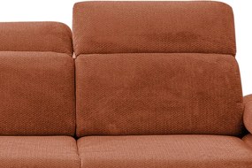 Rohová sedačka Aldon, tehlová štruktúrovaná látka, ľavý roh