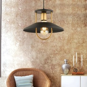 Luster na lanku 1xE27/40W/230V čierna/zlatá