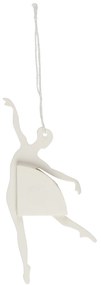 Ib Laursen Papierová vianočná ozdoba Ballerina Dance position White 14 cm