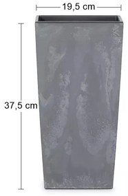 Plastový kvetináč DURS200E 20 cm - tmavosivá