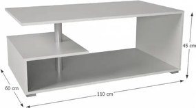 Konferenčný stolík Dorisa - biela