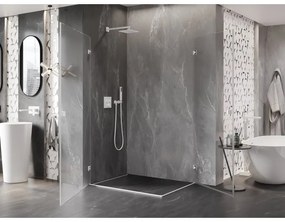 Mexen Lunar-B Duo, výklopný sprchový kút 90 x 80 cm, 8mm číre sklo, biely profil, 832-090L-080P-20-00